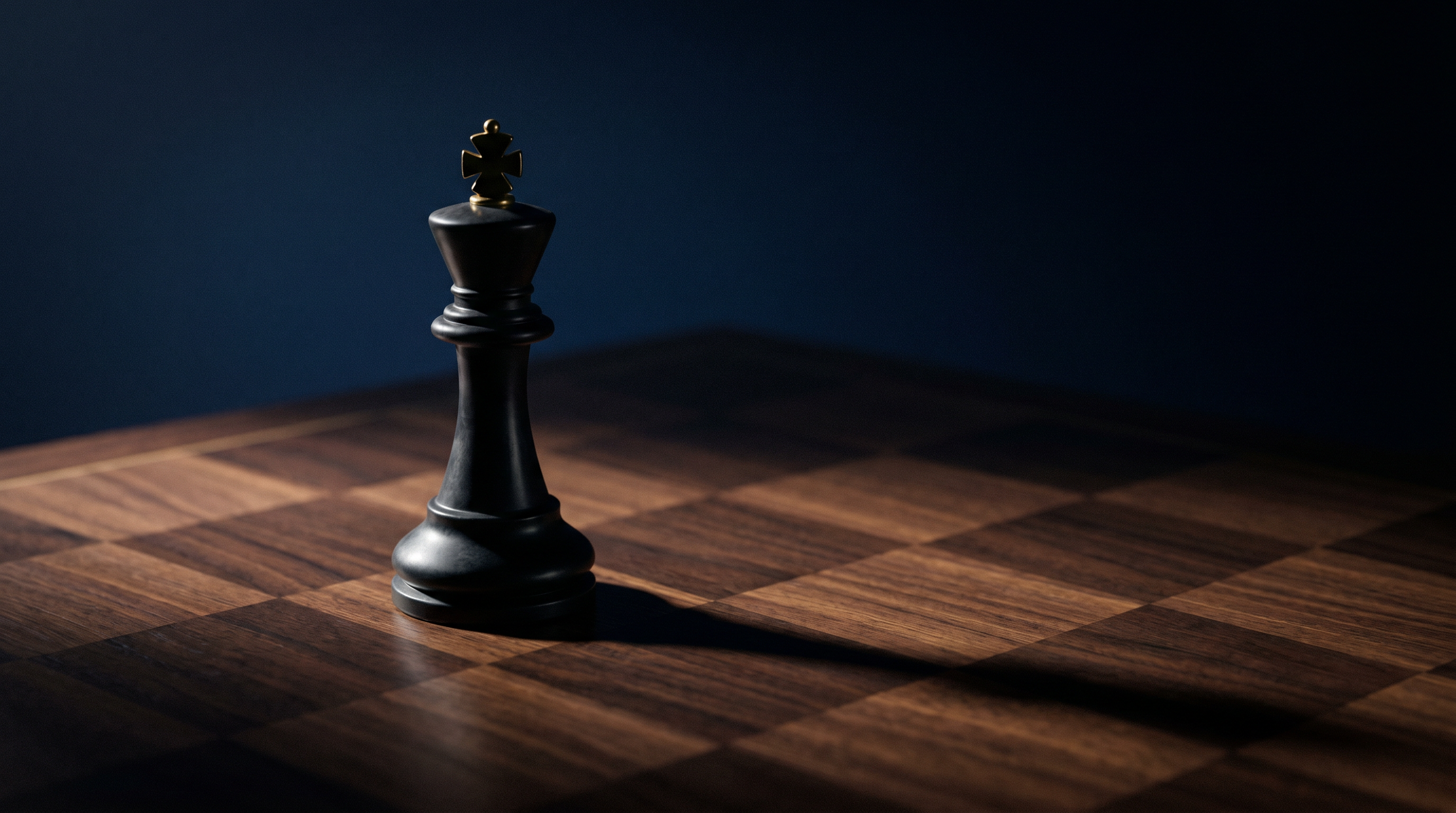 Schachkönig auf dunklem Brett — Metapher für Executive Coaching und Führungskräfteentwicklung im C-Level